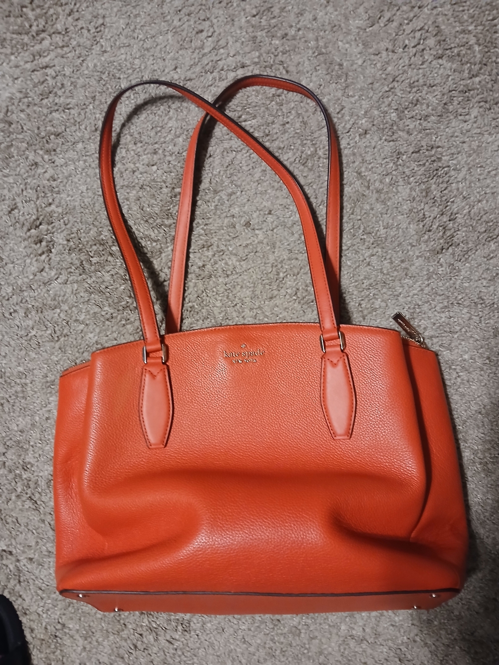 kate spade Red Pebbled Leather Shoulder Tote